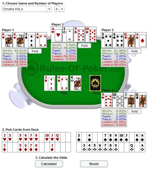omaha hi lo odds calculator